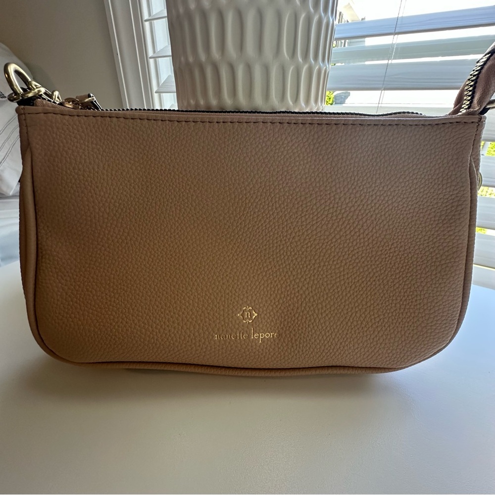 Nanette Lepore Beige/pale pink pebbled vegan Leather purse - Picture 2 of 7